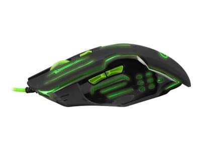 Esperanza MX403 APACHE - Mus - ergonomisk - högerhänt - 6 knappar - kabelansluten - USB - grön