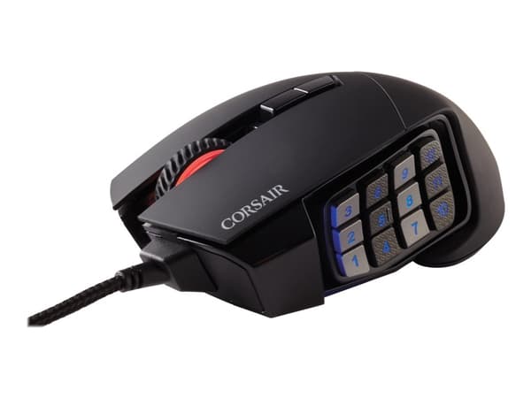CORSAIR Gaming Scimitar RGB Elite - Mus - optisk - 17 knappar - kabelansluten - USB - svart