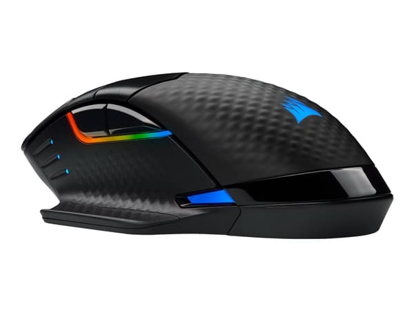 CORSAIR Gaming DARK CORE RGB PRO - Mus - optisk - 8 knappar - trådlös, kabelansluten - 2.4 GHz, Bluetooth 4.2 LE, USB 2.0 - svart