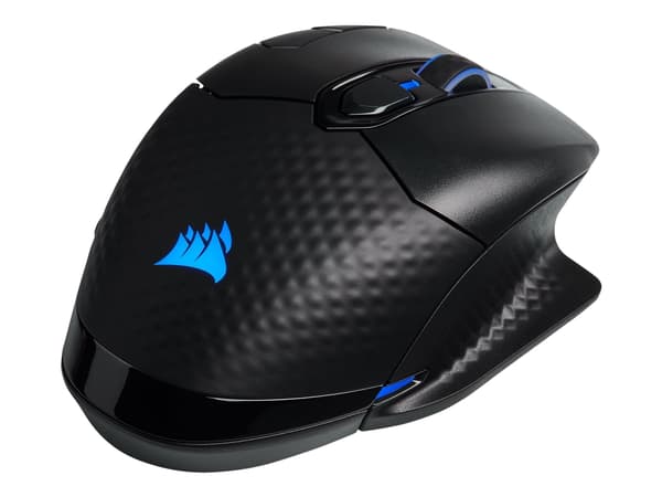 CORSAIR Gaming DARK CORE RGB PRO - Mus - optisk - 8 knappar - trådlös, kabelansluten - 2.4 GHz, Bluetooth 4.2 LE, USB 2.0 - svart
