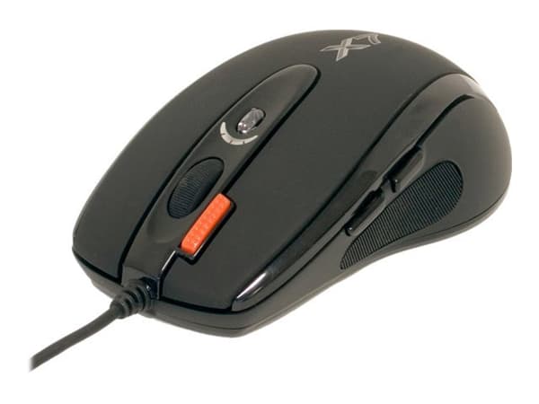 A4Tech XGAME Opto Oscar X710 Extra Fire - Mus - optisk - 7 knappar - kabelansluten - USB - svart Svart