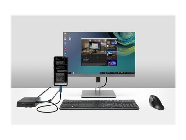 Kensington Pro Fit Ergo Wireless Mouse - Mus - ergonomisk - 5 knapper - trådløs - 2.4 GHz, Bluetooth 4.0 LE - USB trådløs mottaker - svart - løsvekt