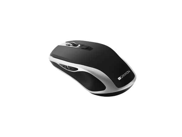 Canyon MW-19, Ambidextrous, Optisk, RF Wireless + USB Type-A, 1600 DPI, Svart