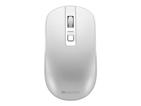 Canyon MW-18 - Mus - höger- och vänsterhänta - optisk - 4 knappar - trådlös - 2.4 GHz - trådlös USB-mottagare - pärlvit - detaljhandel - blåsa
