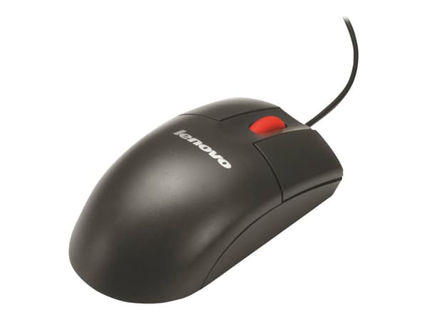 Lenovo ThinkPlus - Mus - optisk - 3 knapper - kablet - USB - beksvart