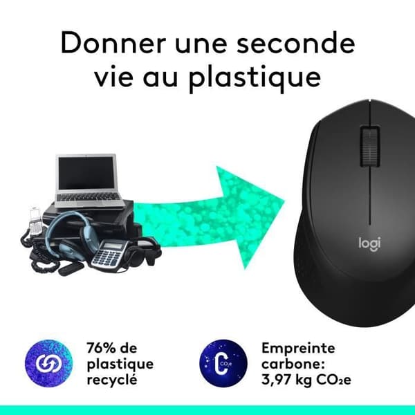 LOGITECH Silent Mouse M330 Silent Plus - Trådlös - Svart