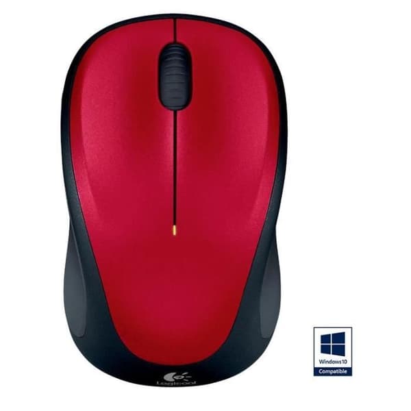 Logitech trådlös optisk mus - M235 Röd