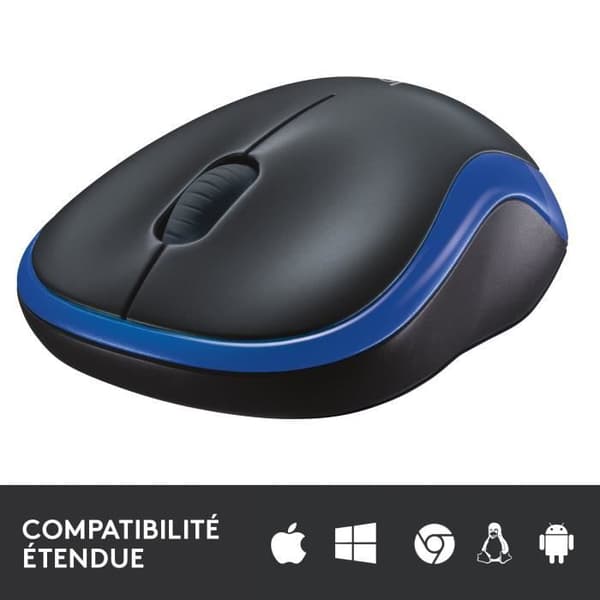 Logitech trådlös optisk mus - M185 Blue