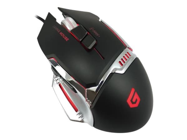 Conceptronic DJEBBEL 8 - Mus - ergonomisk - optisk - 8 knappar - kabelansluten - USB - svart, silver