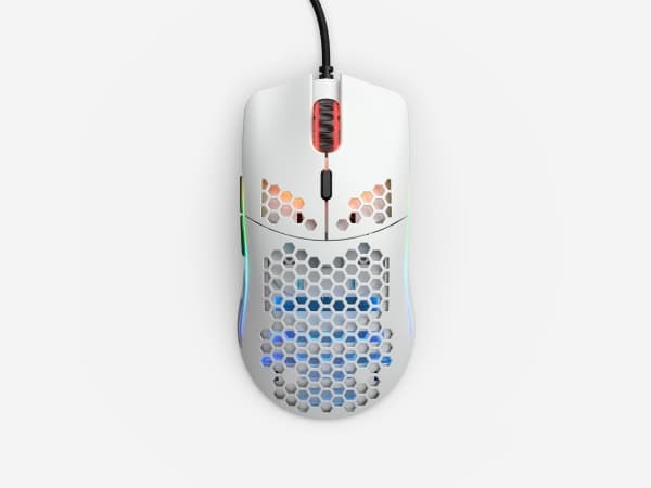 Glorious Model O - (Small) - Matte White - Gaming Mus - Optisk - 6 knapper - 12000 DPI - Hvid m. RGB
