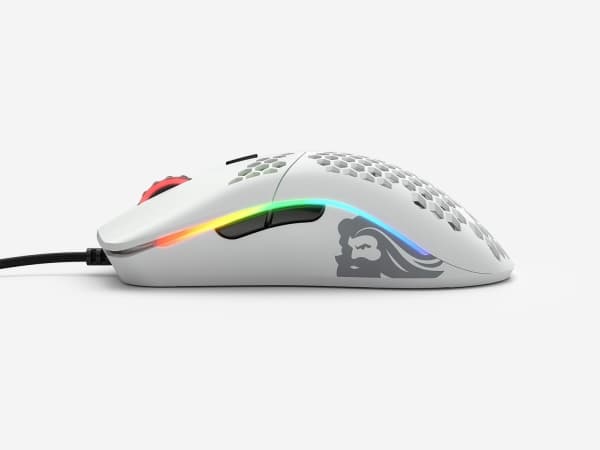 Glorious Model O - (Small) - Matte White - Gaming Mus - Optisk - 6 knapper - 12000 DPI - Hvid m. RGB