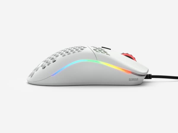 Glorious Model O - (Small) - Matte White - Gaming Mus - Optisk - 6 knapper - 12000 DPI - Hvid m. RGB