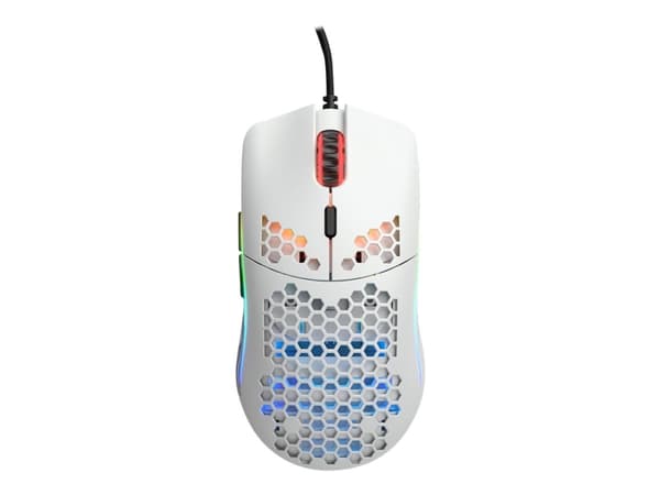 Glorious Model O - (Small) - Matte White - Gaming Mus - Optisk - 6 knapper - 12000 DPI - Hvid m. RGB