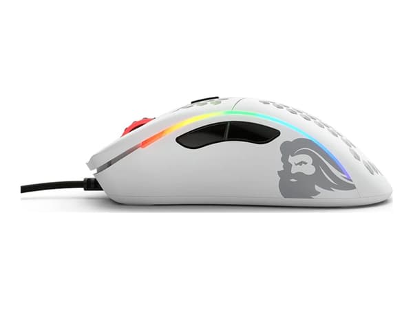 Glorious Model D - Mus - optisk - 6 knappar - kabelansluten - USB 2.0 - matt vit