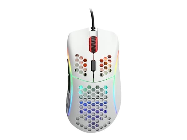 Glorious Model D - Mus - optisk - 6 knappar - kabelansluten - USB 2.0 - matt vit Vit
