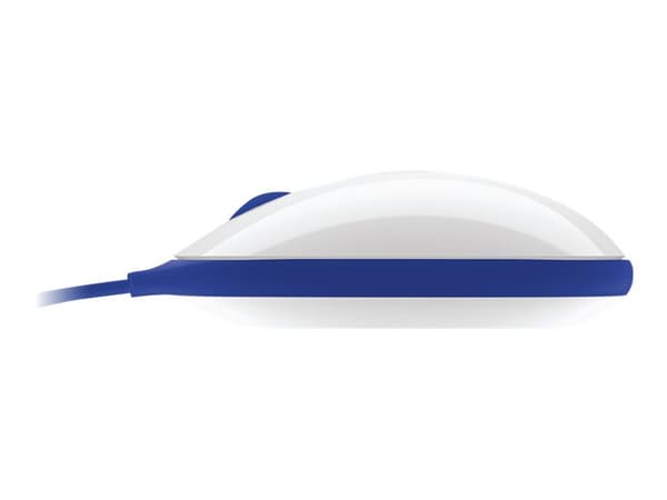 Barnmus - Microsoft Express Mouse - höger- och vänsterhänt - optisk - 3 knappar - kablage - USB - vit, blå