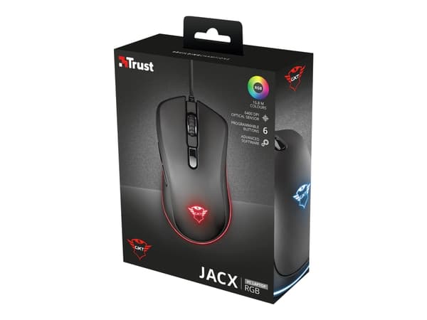 Trust Gaming GXT 930 Jacx RGB - Mus - högerhänt - optisk - 6 knappar - kabelansluten - USB 2.0