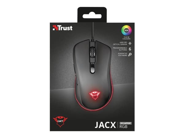 Trust Gaming GXT 930 Jacx RGB - Mus - högerhänt - optisk - 6 knappar - kabelansluten - USB 2.0