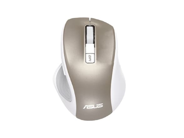 ASUS MW202 - Mus - optisk - 6 knapper - trådløs - 2.4 GHz - USB trådløs mottaker - muddergrå