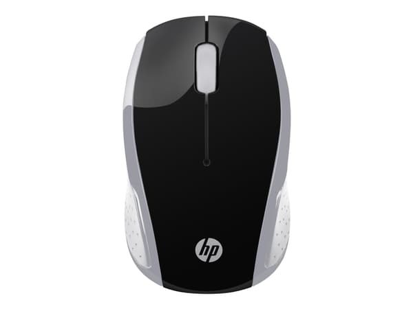 HP 200 - Mus - höger- och vänsterhänta - optisk - trådlös - 2.4 GHz - trådlös USB-mottagare - silver