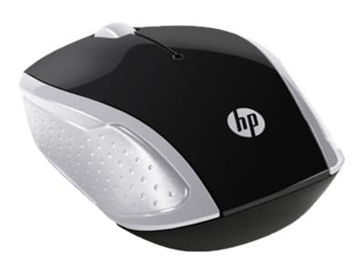 HP 200 - Mus - höger- och vänsterhänta - optisk - trådlös - 2.4 GHz - trådlös USB-mottagare - silver