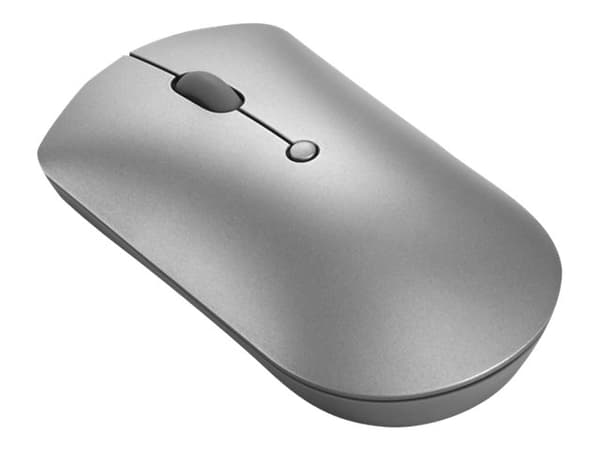 Lenovo 600 Silent - Mus - höger- och vänsterhänta - optisk blå - 3 knappar - trådlös - Bluetooth 5.0 - järngrå - detaljhandel Grå