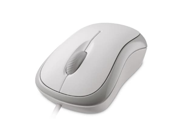Microsoft Basic Optical Mouse - Mus - høyre- og venstrehåndet - optisk - 3 knapper - kablet - USB - hvit