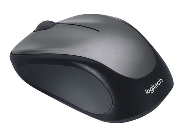 Logitech M235 - 2. sukupolvi - hiiri - vasen- ja oikeakätinen - optinen - langaton - 2,4 GHz - langaton vastaanotin (USB) - harmaa