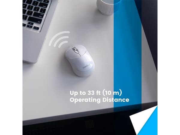 Perixx 11538, Optisk, Bluetooth, 1000 DPI, Vit
