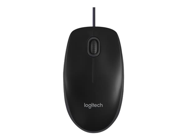 Logitech B100 - Mus - høyre- og venstrehåndet - optisk - 3 knapper - kablet - USB - svart