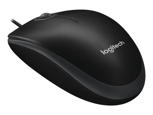 Logitech B100 - Mus - høyre- og venstrehåndet - optisk - 3 knapper - kablet - USB - svart