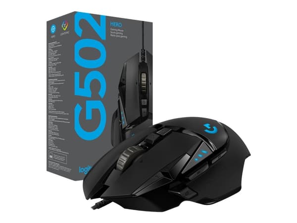 Logitech® | Gaming Mouse G502 Hero - 11 knapper - Kabel - USB - Sorter Sort