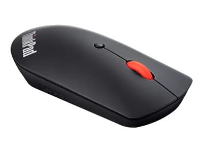 Lenovo ThinkPad Silent - Mus - höger- och vänsterhänta - optisk blå - 3 knappar - trådlös - Bluetooth 5.0 - svart - detaljhandel