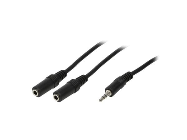 LogiLink - Lydsplitter - mini-phone stereo 3.5 mm hunn til mini-phone stereo 3.5 mm hann - 20 cm - svart