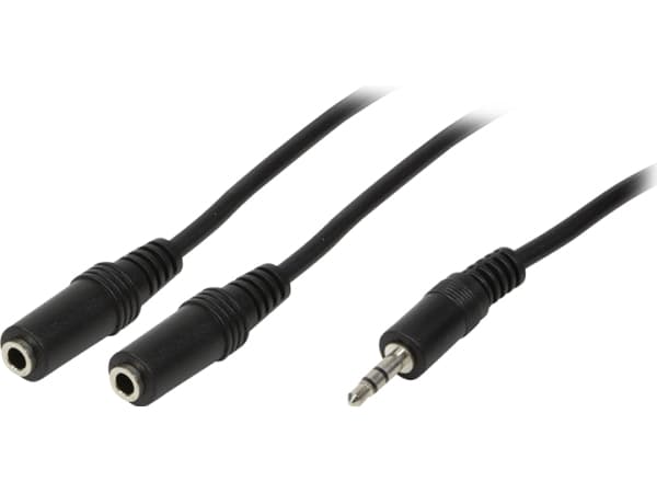 LogiLink - Lydsplitter - mini-phone stereo 3.5 mm hunn til mini-phone stereo 3.5 mm hann - 20 cm - svart