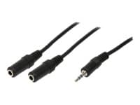 LogiLink - Lydsplitter - mini-phone stereo 3.5 mm hunn til mini-phone stereo 3.5 mm hann - 20 cm - svart