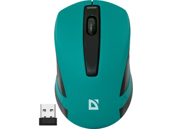 Defender #1 MM-605 - Mus - høyre- og venstrehåndet - optisk - 3 knapper - trådløs - USB trådløs mottaker - grønn