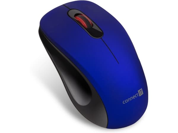 Connect IT CMO-2230-BL, Ambidextrous, Optisk, RF Trådlös, 1200 DPI, Blå Blå