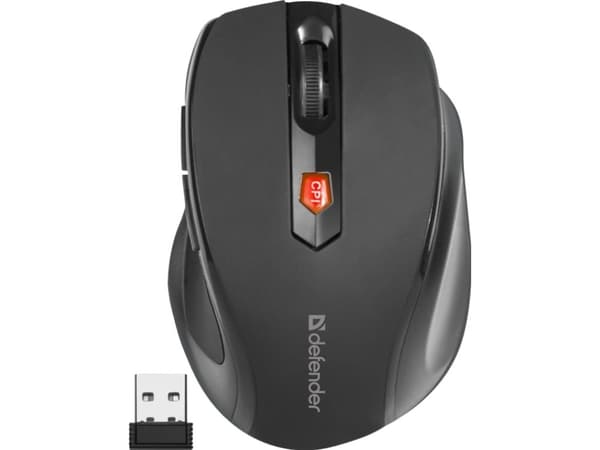 Defender ULTRA MM-315, Høyre hendt, Optisk, RF kabel-fri, 1600 DPI, Sort