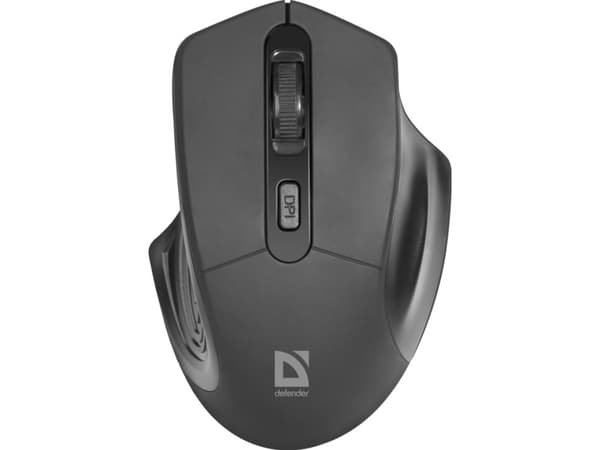 Defender Datum MB-345 - Mus - ergonomisk - optisk - 4 knapper - trådløs - 2.4 GHz - USB trådløs mottaker - svart