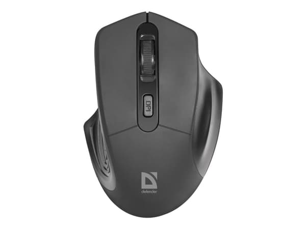Defender Datum MB-345 - Mus - ergonomisk - optisk - 4 knapper - trådløs - 2.4 GHz - USB trådløs mottaker - svart