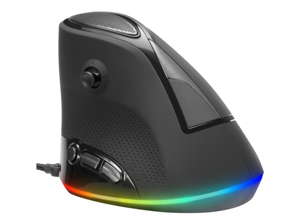 SPEEDLINK SOVOS Vertical RGB Gaming - Vertikal mus - ergonomisk - optisk - 7 knapper - kablet - USB - svart