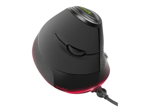 SPEEDLINK SOVOS Vertical RGB Gaming - Vertikal mus - ergonomisk - optisk - 7 knapper - kablet - USB - svart Sort