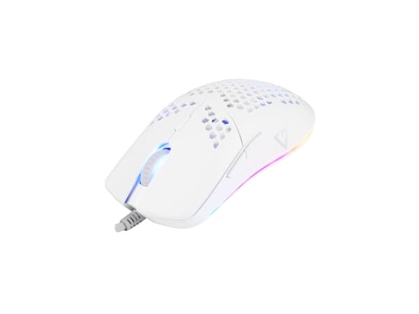 Modecom VOLCANO SHINOBI 3327, högerhand, Optisk, USB Type-A, 6200 DPI, Vit