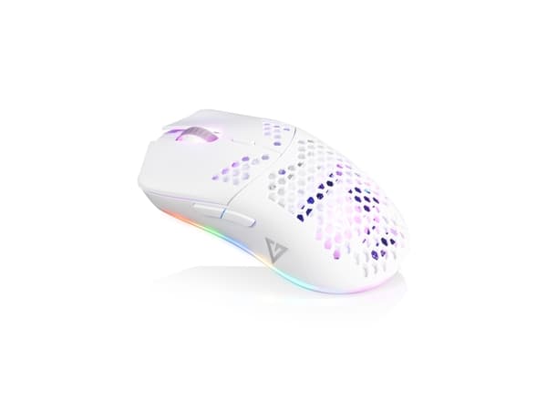 Modecom VOLCANO SHINOBI 3327, högerhand, Optisk, USB Type-A, 6200 DPI, Vit