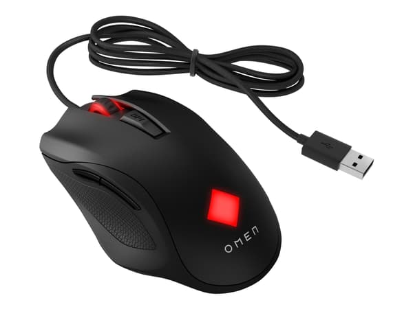 OMEN by HP Vector - Mus - högerhänt - 6 knappar - kabelansluten - USB 2.0 - svart - för HP 21, 22, 24, 27; Pavilion 24, 27, 32, TP01