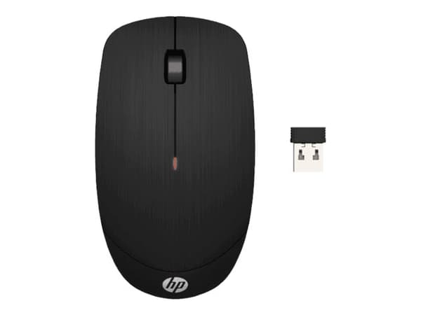 HP X200 - Mus - optisk - trådlös - 2.4 GHz - trådlös USB-mottagare - svart