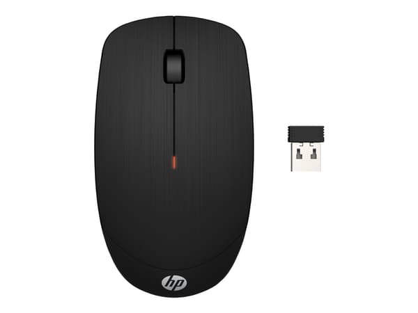 HP X200 - Mus - optisk - trådlös - 2.4 GHz - trådlös USB-mottagare - svart