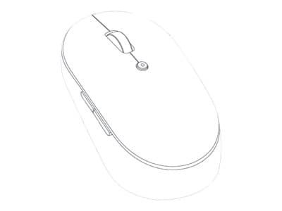Xiaomi MI Dual Mode - Silent Edition - mus - optisk - 5 knappar - trådlös - 2.4 GHz, Bluetooth 4.2 LE - trådlös USB-mottagare - vit Vit