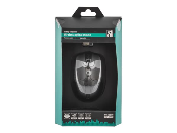DELTACO MS-776 - Mus - optisk - 5 knapper - trådløs - USB trådløs mottaker - svart